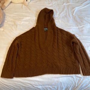 hooded brown sweater